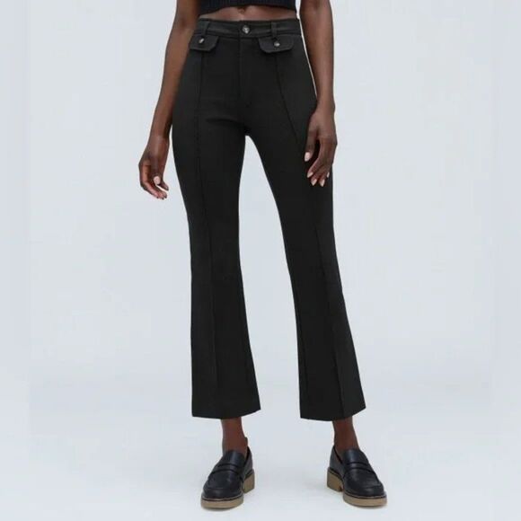 Everlane The Work It Ponte Knit High Rise Cotton Pant Black 2 - Picture 1 of 9